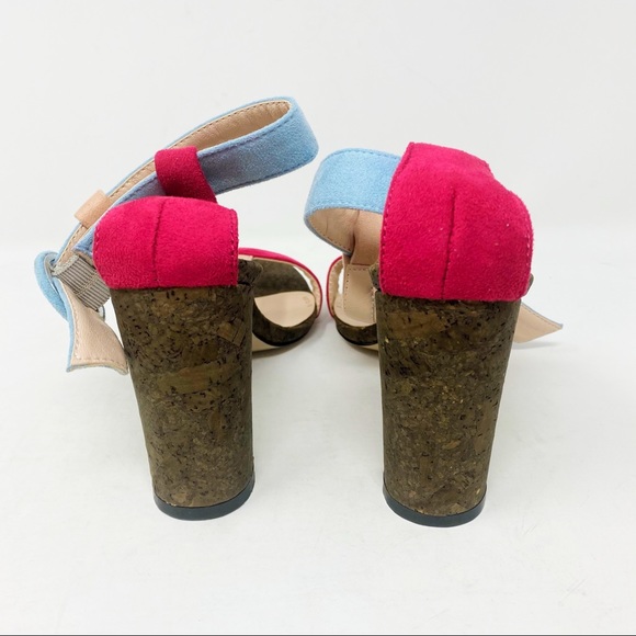 Faux Suede Multicolor Slip On Buckle Sandal Size 6 - Picture 5 of 6